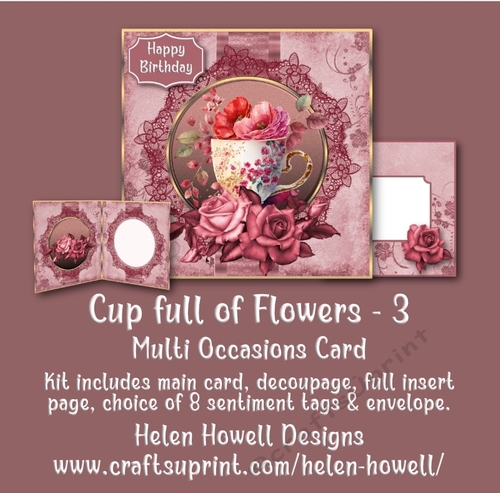Cup Full of Flowers 3 - Multi Occasions Card