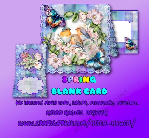 Spring -Blank Card suitable for many occasions - Tent Card.