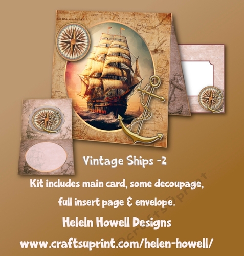 Vintage Ships 2  - Blank Card