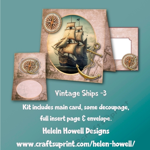 Vintage Ships 3  - Blank Card