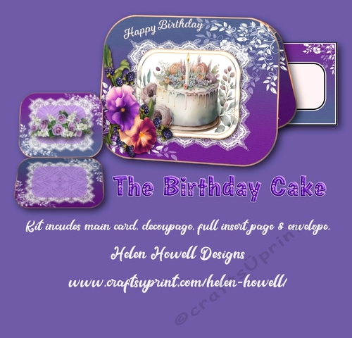 The Birthday Cake - Round Cornered Tent Card 