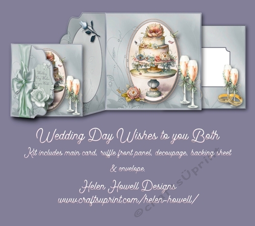Wedding Day Wishes to you Both -  Ruffle  Front Card