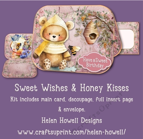 Sweet Wishes & Honey Kisses - Round Cornered Tent Card