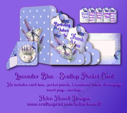 Lavender Blue - Scallop Pocket Card - Multi Occasions