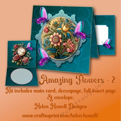 Amazing Flowers 2, Tent Card - Blank Card - Multi Occasions