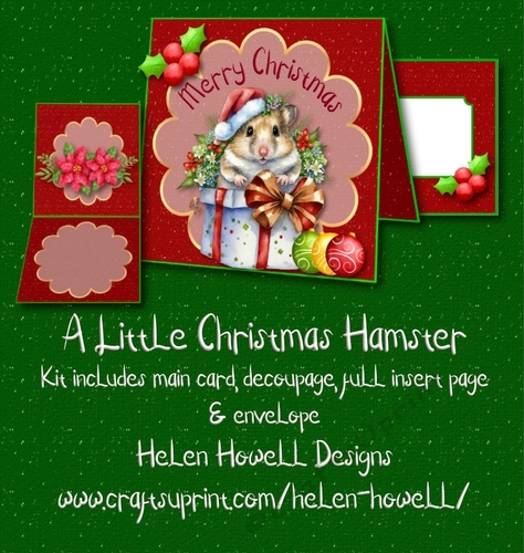 A Little Christmas Hamster - Tent Card