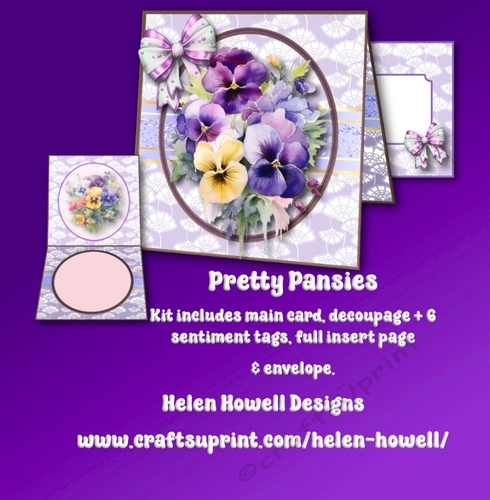 Pretty Pansies - Tent Card - Multi Occasions Card