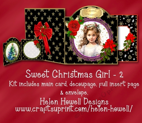 Sweet Christmas Girl 2 - Cut & Fold Card