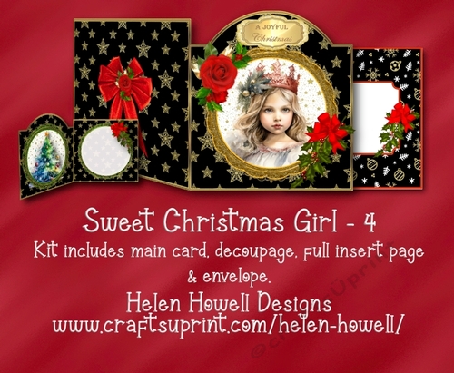 Sweet Christmas Girl 4 - Cut & Fold Card
