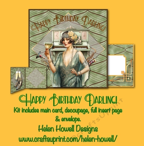 Art Deco Birthday Lady - Unisex card.