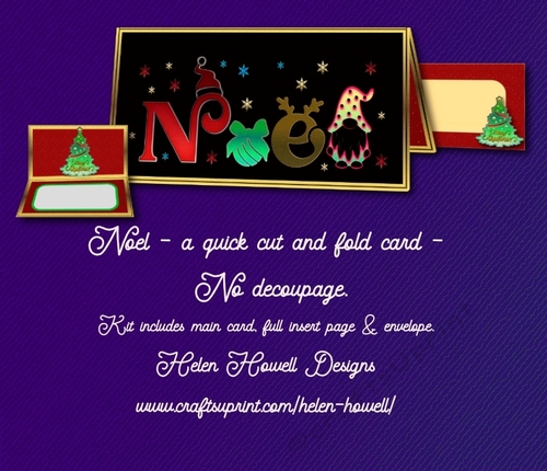 Noel - A quick cut and fold card - No decoupage