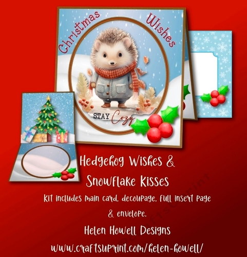 Hedge Wishes & snowflake kisses - Tent Card