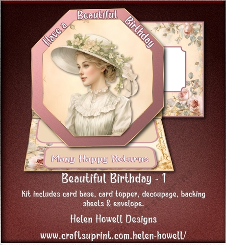 Beautiful Birthday 1 - Easel Card