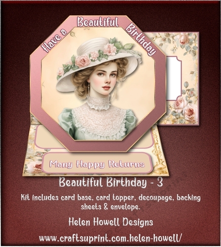Beautiful Birthday 3 - Easel Card