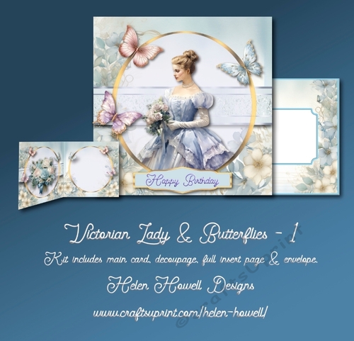 Victorian Lady and Butterflies 1 - Multi Occasions Card