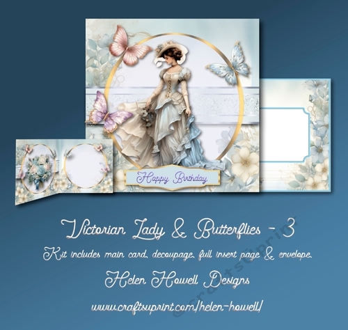 Victorian Lady and Butterflies 3 - Multi Occasions Card