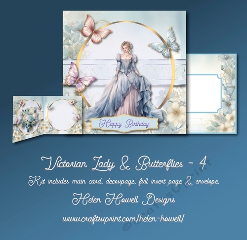 Victorian Lady and Butterflies 4 - Multi Occasions Card
