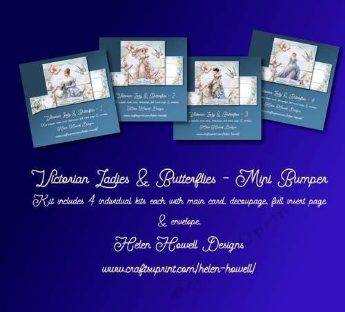 Victorian Ladies and Butterflies  - Multi Occasions Card - Mini Bumper