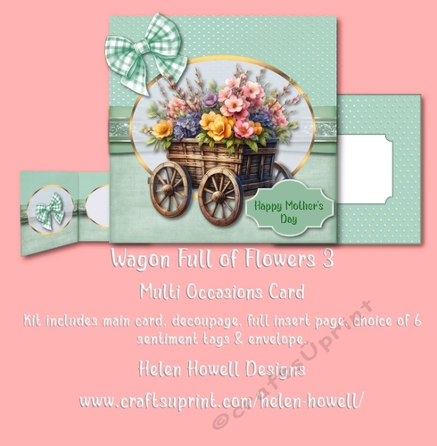Wagon flowers 3 - Multi Occasions Card