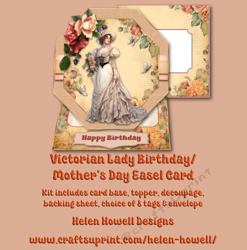 Victorian Lady - Birthday/Mothers Day Easel Card