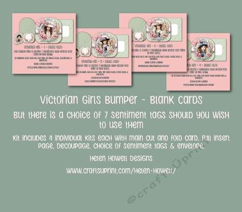 Victorian Girls Bumper- Blank Card - but comes with sentiment tags too. 