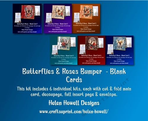 Butterfly & Roses -6 - Blank Card - Bumper Kit