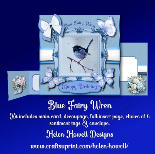 Blue Fairy Wren - Multi Occasions Card