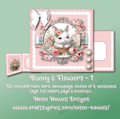 Bunny & Flowers 1 - Multi Occasions Card
