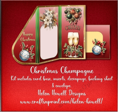 Christmas Champagne - Tear Drop Card