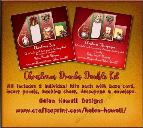 Christmas Drinks  Tear Drop Card - Double Kit