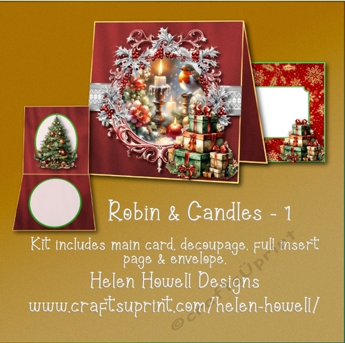 Robin & Candles 1 - Blank Card