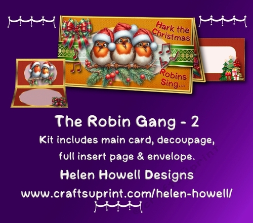 The Robin Gang 2 - Cut and fold card.