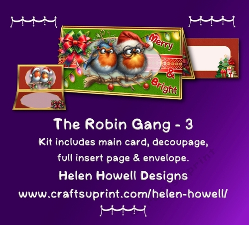 The Robin Gang 3 - Cut and fold card.