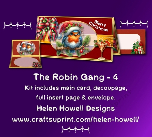 The Robin Gang 4 - Cut and fold card.