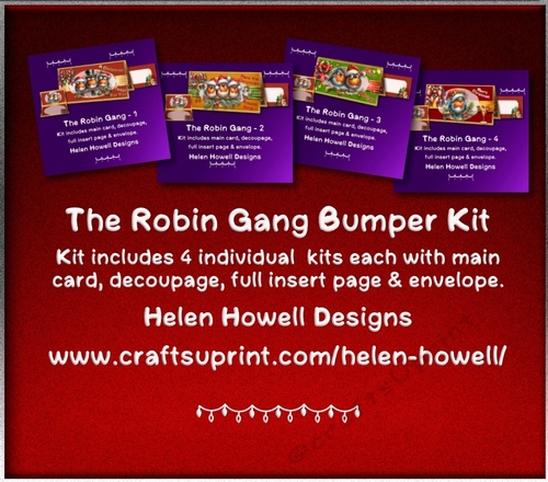 The Robin Gang Bumper - Cut and fold card.