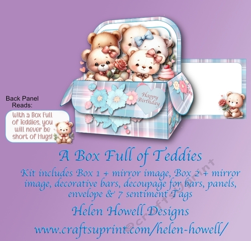 Box full of Teddies - Pop Up Box -Multi Occasions Card 