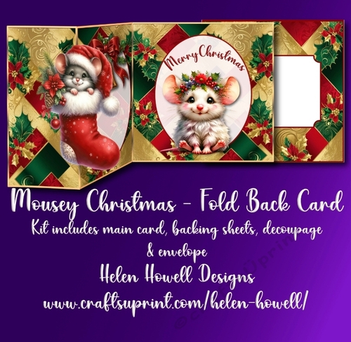 Mousey Christmas Fold Back Card