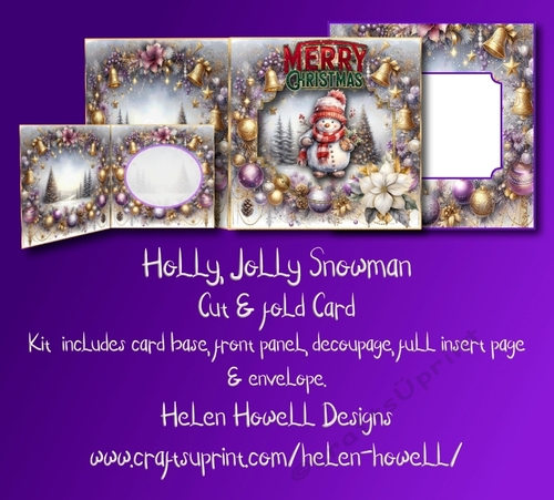 Holly Jolly Snowman - Cut & Fold Card