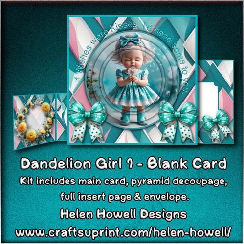 Dandelion girl 1 - Blank Card