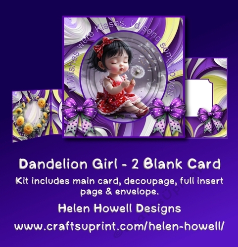 Dandelion girl 2 - Blank Card