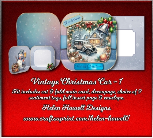 Vintage Christmas Cars 1 - Male Card