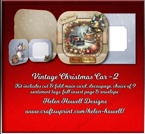 Vintage Christmas Cars 2 - Male Card