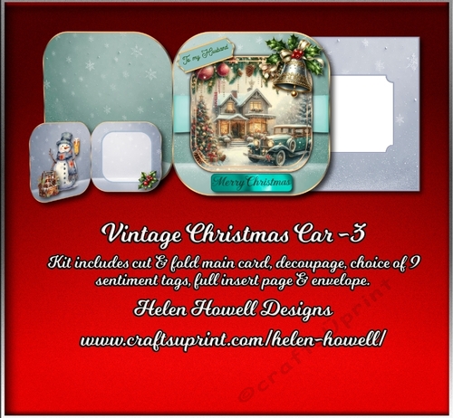 Vintage Christmas Cars 3 - Male Card