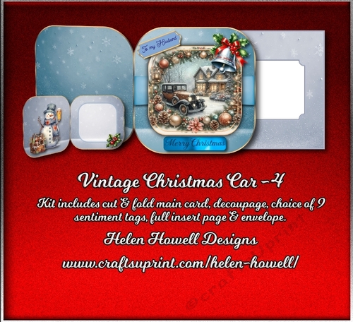 Vintage Christmas Cars 4 - Male Card