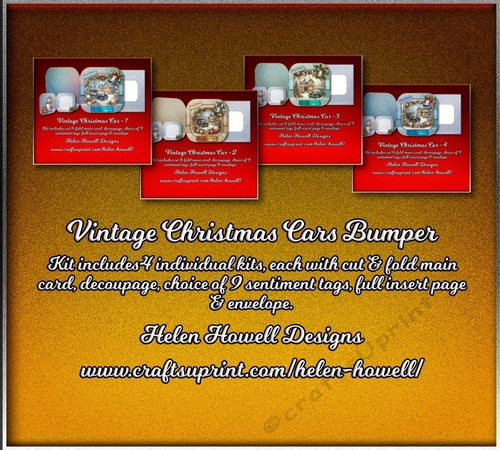 Vintage Christmas Cars Bumper Kit- Male Card