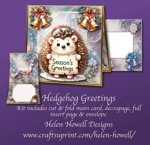Hedgehog Greetings  - Tent Card