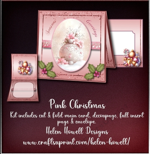 Pink Christmas - Tent Card