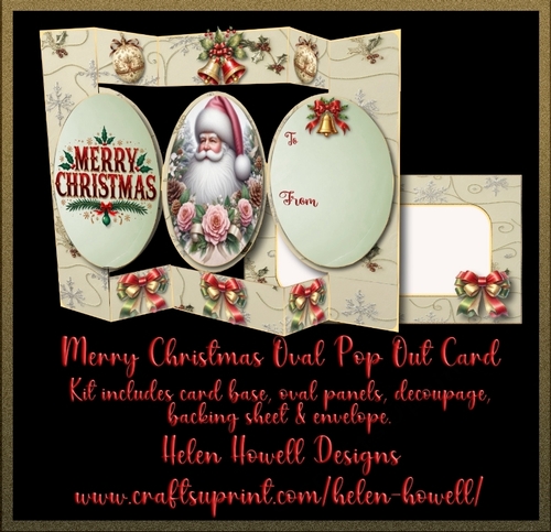 Merry Christmas Oval Pop Out Card
