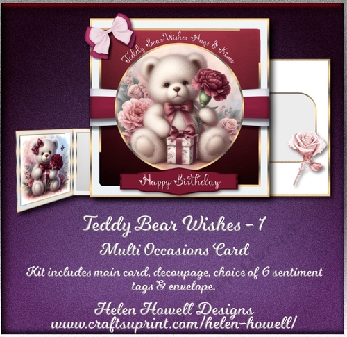 Teddy Bear Wishes - 1 - Multi occasions card. 