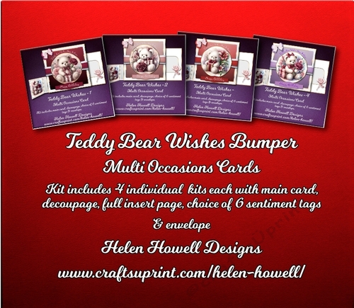 Teddy Bear Wishes - Bumper - Multi occasions card. 